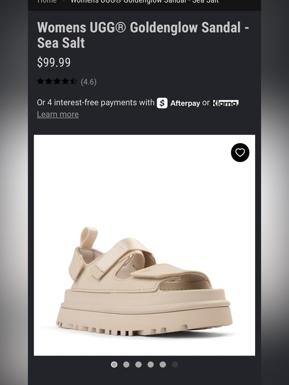 Womens UGG® Goldenglow Sandal - Sea Salt